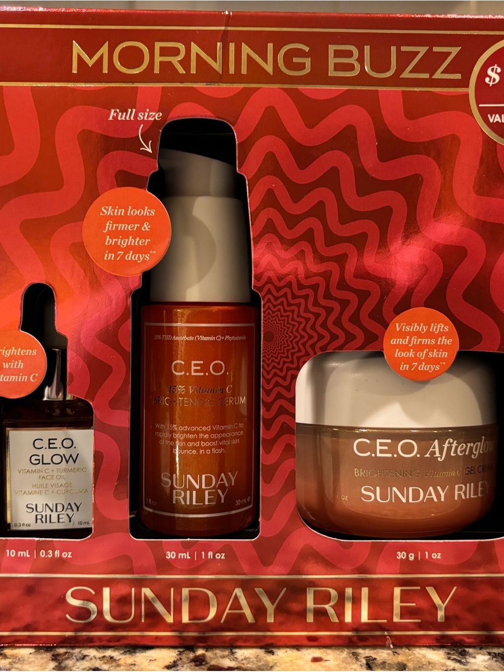 Sunday Riley C.E.O. Vitamin C Trio in Red and Gold